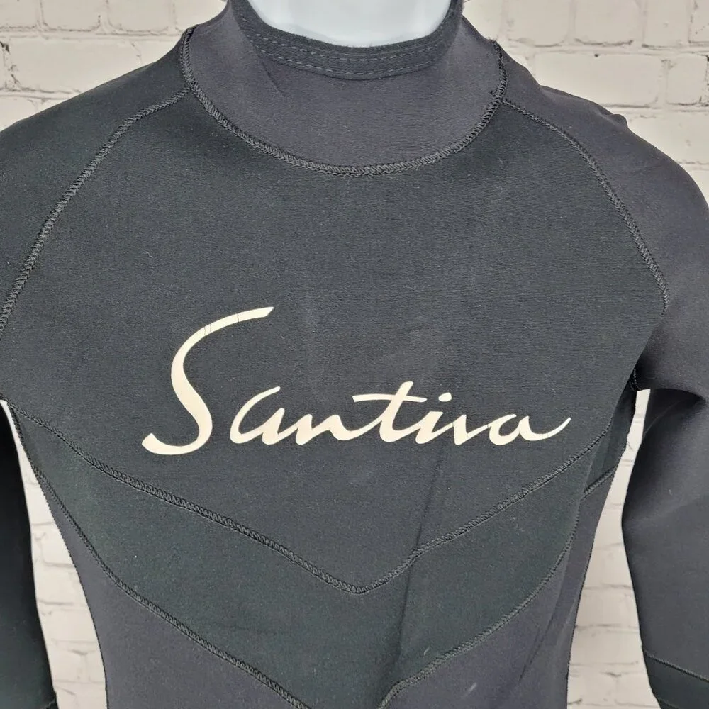 Santiva Water Sports Black Long Sleeve Full Body Wetsuit Beach Size Medium M
